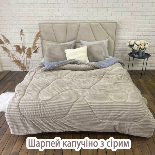 Ковдра-покривало антиалергенна Мікрофібра ворс з малюнком плюс баранчик підкладка