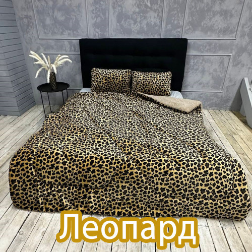 Ковдра-покривало антиалергенна Мікрофібра ворс з малюнком плюс баранчик підкладка